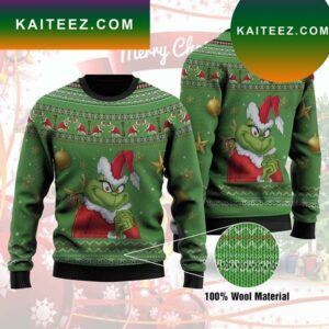 The Grinch Ugly Christmas Happy Xmas Wool Knitted Grinch Christmas Ugly Sweater