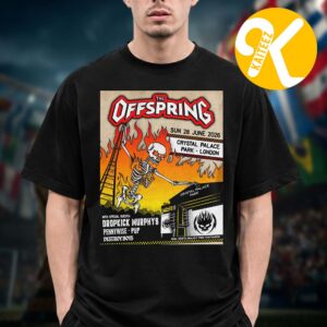 The Offspring Poster Show At Crystal Palace Park In London UK On June 28 2026 With Dropkick Murphys And Pennywise Unisex T-Shirt