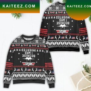 Top Gun Because I Was Inverted Snowflake Pattern Ugly Christmas Sweater