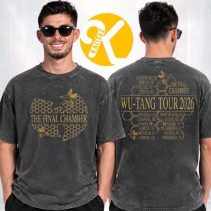 Wu Tang Clan Merch The Final Chamber 2026 Tour Honeycomb Two Sided Washed T-Shirt