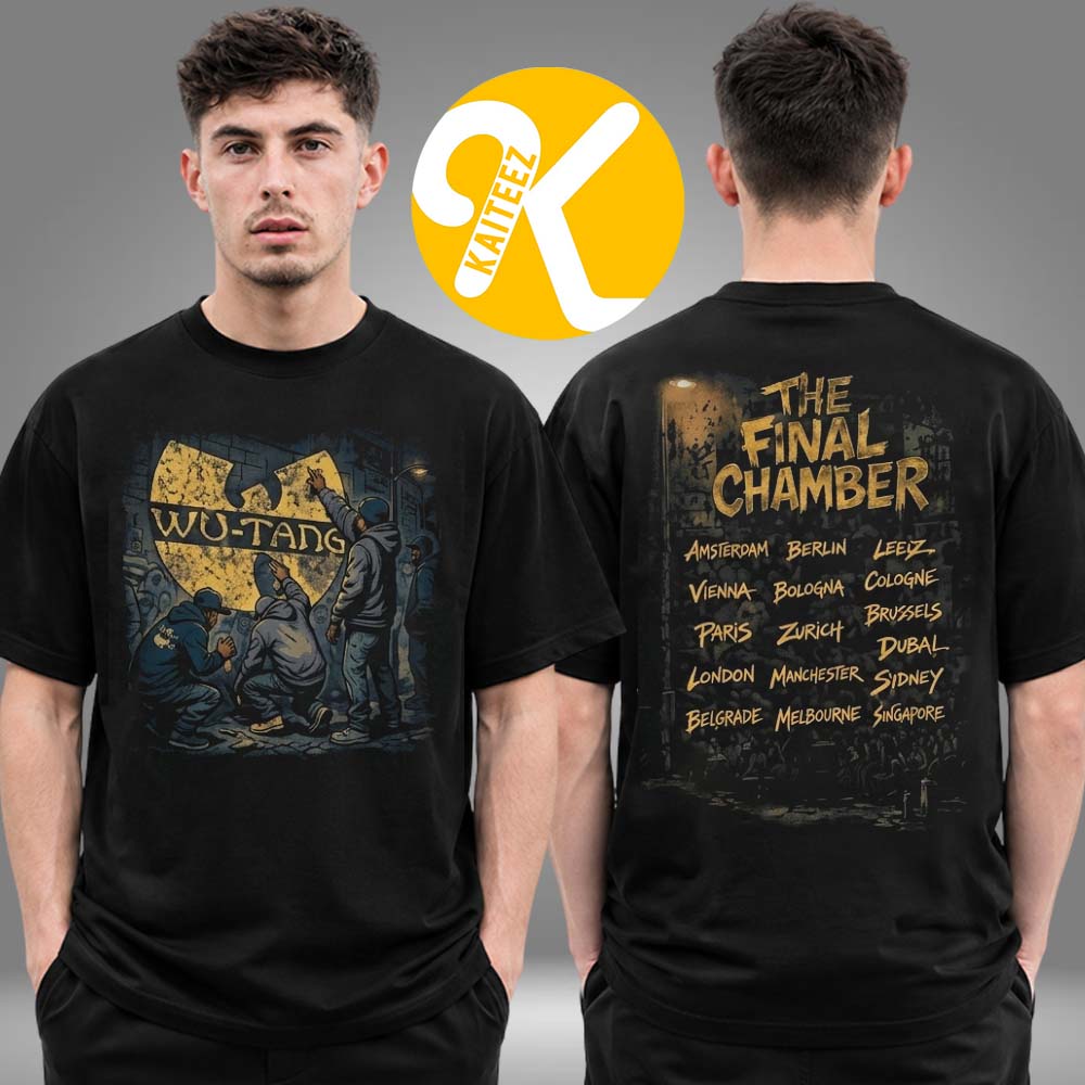 Wu Tang Clan Merch The Final Chamber 2026 Tour Spray Paint Black Two Sided Unisex T-Shirt Wu Tang Clan Merch The Final Chamber 2026 Tour Spray Paint Black Two Sided Unisex T-Shirt