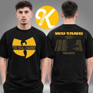 Wu Tang Clan Merch The Final Chamber 2026 Tour Wu Logo Black Two Sided Unisex T-Shirt