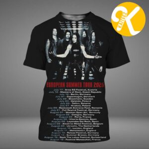 Arch Enemy European Summer Tour 2026 Photo Band Tour Dates All Over Print Shirt