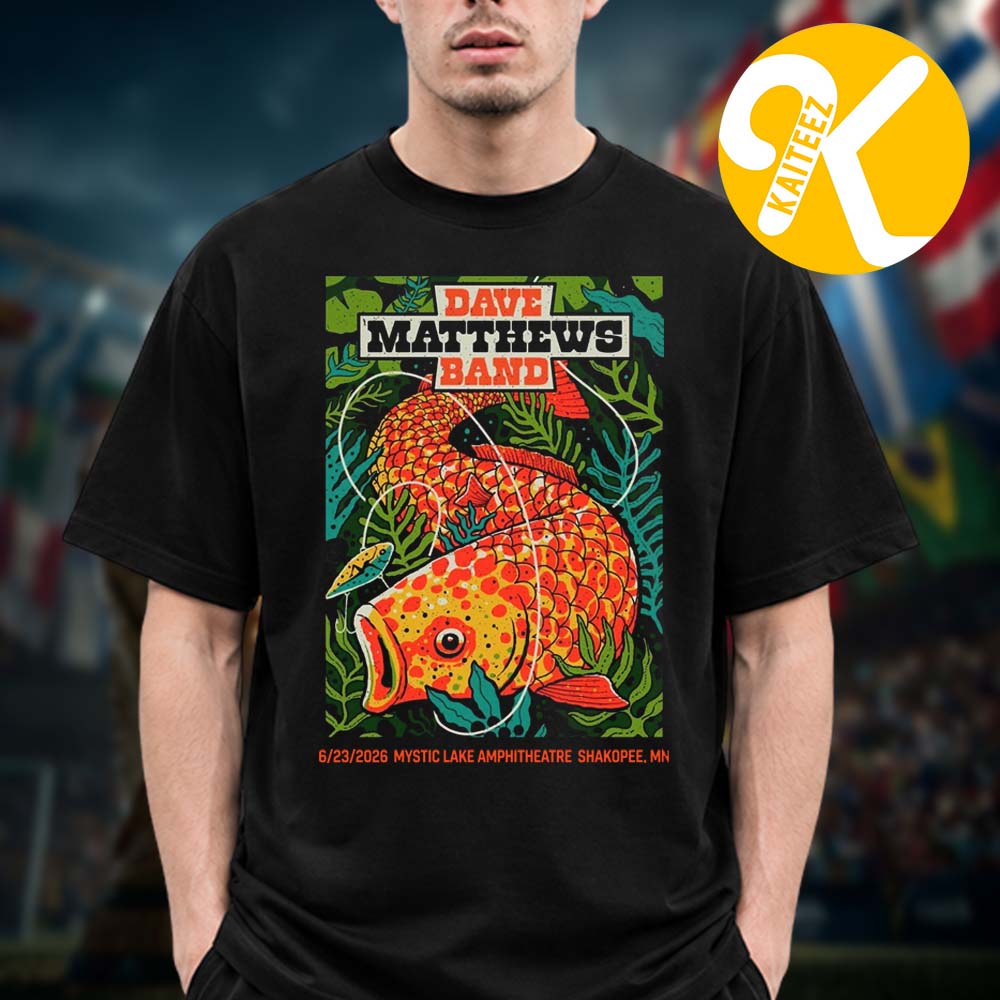 Dave Matthews Band At Mystic Lake Amphitheater In Shakopee MN On June 23 2026 Unisex T-Shirt Dave Matthews Band At Mystic Lake Amphitheater In Shakopee MN On June 23 2026 Unisex T-Shirt