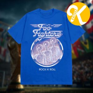 Foo Fighters Merch Take Cover Tour 2026 Retro Skeleton Lineup Blue Unisex T-Shirt