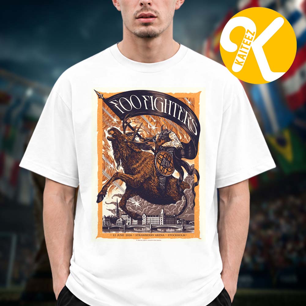 Foo Fighters Poster Show At Strawberry Arena In Stockholm SE On June 12 2026 Unisex T-Shirt Foo Fighters Poster Show At Strawberry Arena In Stockholm SE On June 12 2026 Unisex T-Shirt