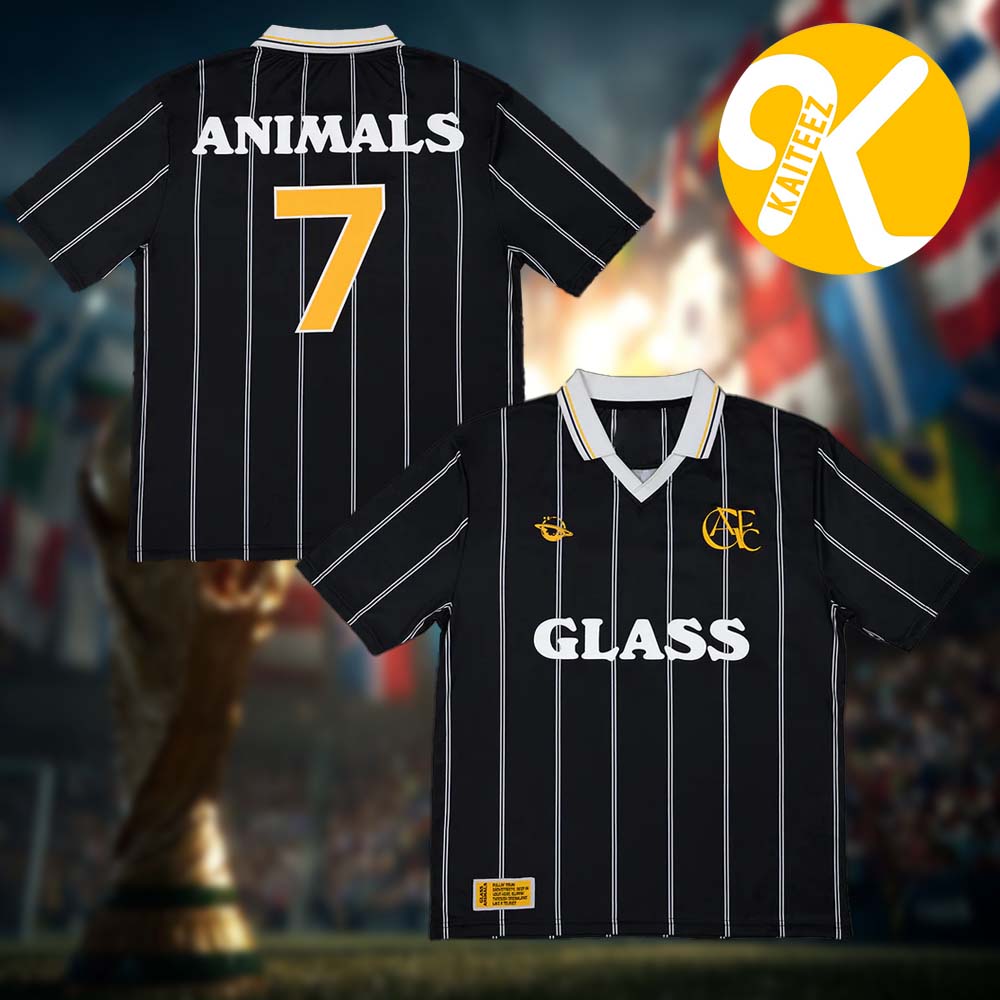 Glass Animals Merch Black And Gold Football Jersey Shirt Glass Animals Merch Black And Gold Football Jersey Shirt