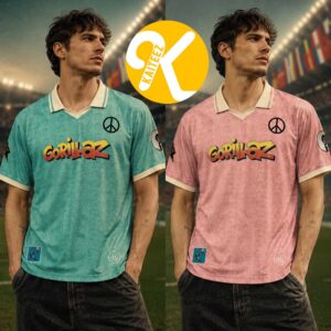 Gorillaz FC Soocer Jersey Pink Version Celebrates Albums The Mountain
