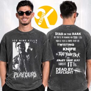Ice Nine Kills x DBD Play Dead Merch Devils In The Details Lyric Two Sided Washed T-Shirt