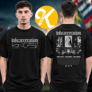 Inkcarceration Festival 2026 Merch In Mansfield OH On July 17 – 19 2026 Upside Down Lineup Two Sided Unisex T-Shirt
