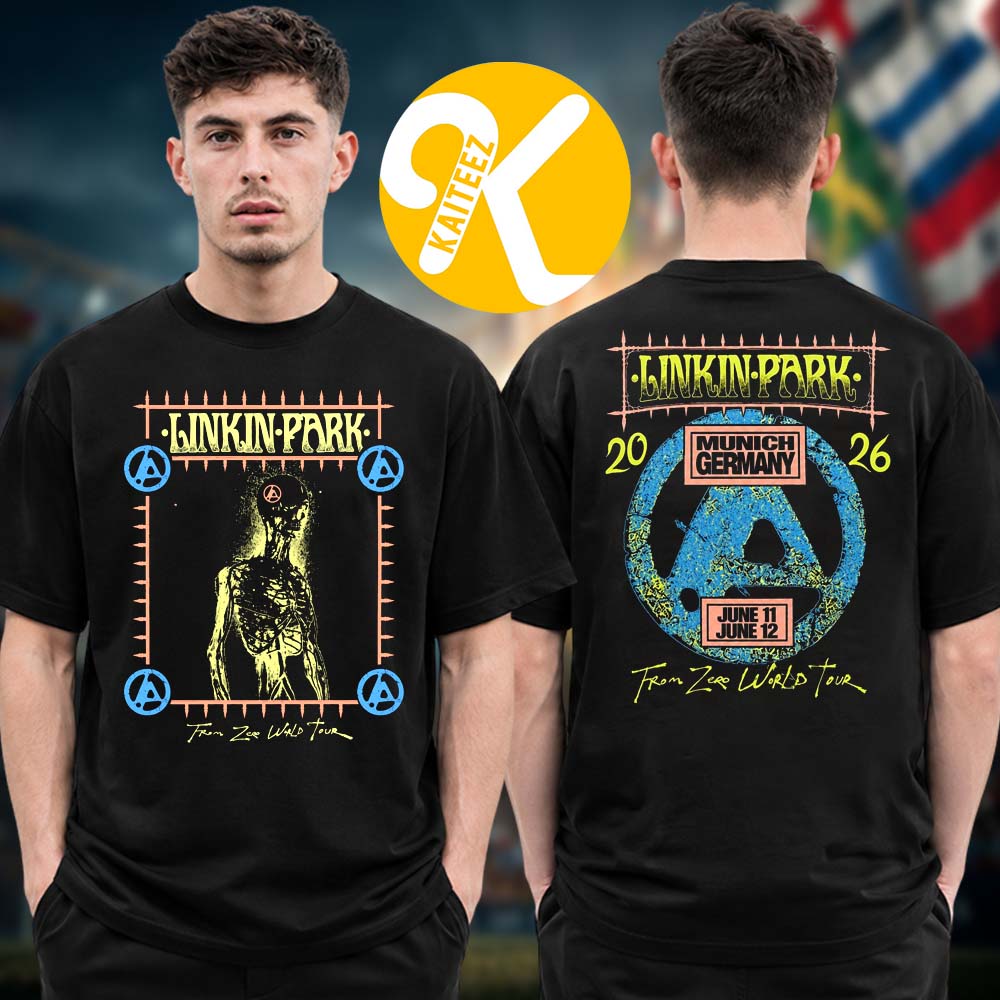 Linkin Park Event Tee Munich From Zero World Tour 2026 At Allianz Arena In Munich Germany On June 11 12 2026 Two Sided Unisex T-Shirt Linkin Park Event Tee Munich From Zero World Tour 2026 At Allianz Arena In Munich Germany On June 11 12 2026 Two Sided Unisex T-Shirt
