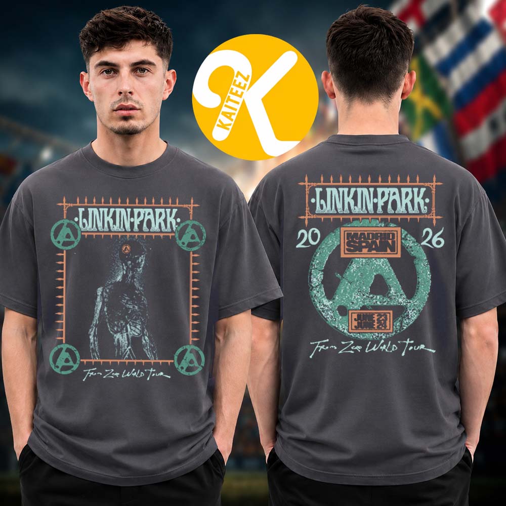 Linkin Park Madrid Event Shirt From Zero World Tour 2026 At Auditorio Miguel Rios In Madrid Spain On June 23 24 2026 Two Sided Unisex T-Shirt Linkin Park Madrid Event Shirt From Zero World Tour 2026 At Auditorio Miguel Rios In Madrid Spain On June 23 24 2026 Two Sided Unisex T-Shirt
