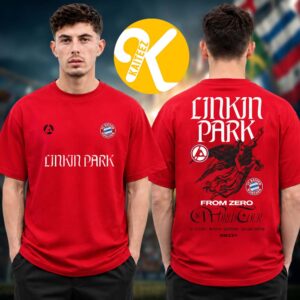 Linkin Park x FC Bayern Munchen Exclusive Shirt Collection At Pop Up Shop Munich Red Two Sided Unisex T-Shirt
