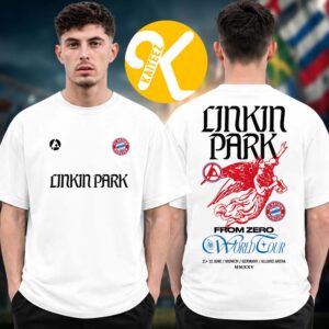 Linkin Park x FC Bayern Munchen Exclusive Shirt Collection At Pop Up Shop Munich Red Two Sided Unisex T-Shirt