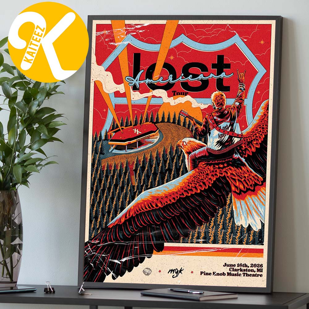 Machine Gun Kelly MGK Lost Americana Tour 2026 At Pine Knob Music Theatre In Clarkston MI On June 16 2026 Home Decor Poster Canvas Machine Gun Kelly MGK Lost Americana Tour 2026 At Pine Knob Music Theatre In Clarkston MI On June 16 2026 Home Decor Poster Canvas
