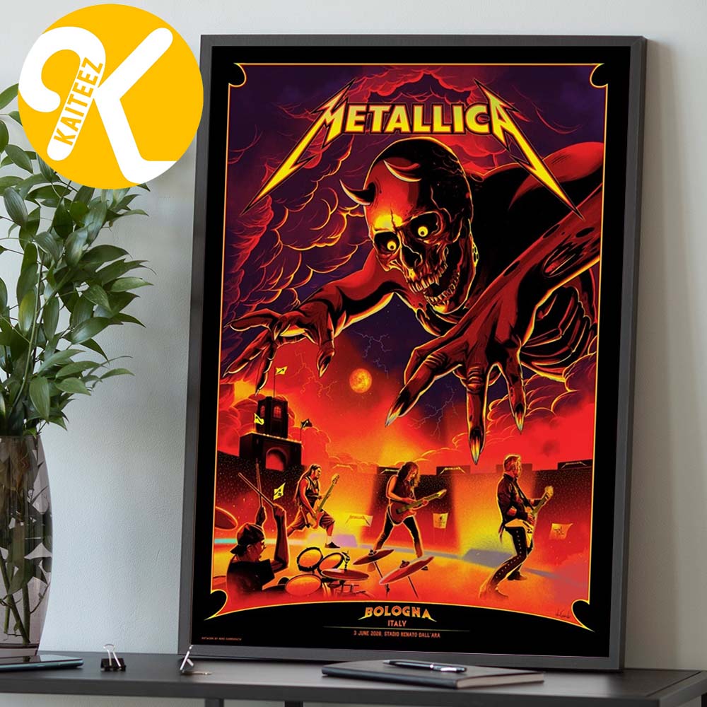 Metallica M72 Bologna Limited Poster Editon At Stadio Renato Dall'Ara In Bologna Italy On June 3rd 2026 Home Decor Poster Canvas Metallica M72 Bologna Limited Poster Editon At Stadio Renato Dall'Ara In Bologna Italy On June 3rd 2026 Home Decor Poster Canvas