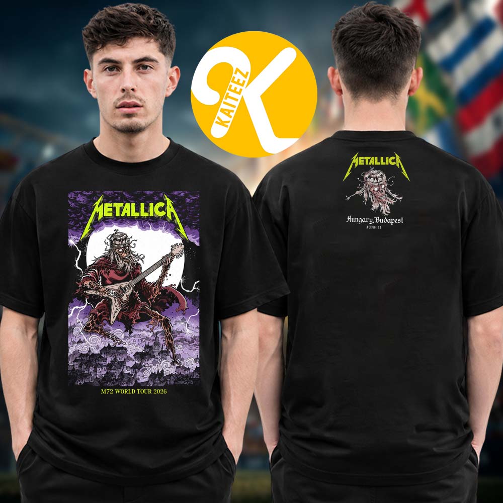 Metallica M72 Budapest At Puskas Arena In Budapest Hungary On June 11 2026 Two Sided Unisex T-Shirt Metallica M72 Budapest At Puskas Arena In Budapest Hungary On June 11 2026 Two Sided Unisex T-Shirt