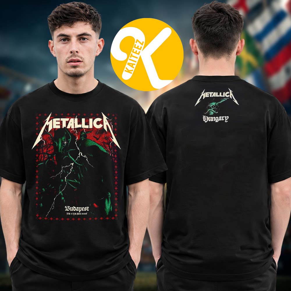 Metallica M72 Budapest Event Tee Pop Up Shop At Puskas Arena In Budapest Hungary On June 11 2026 Two Sided Unisex T-Shirt Metallica M72 Budapest Event Tee Pop Up Shop At Puskas Arena In Budapest Hungary On June 11 2026 Two Sided Unisex T-Shirt