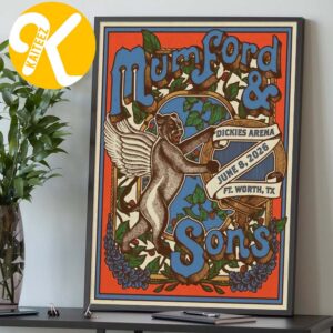 Mumford And Sons Poster Show At Dickies Arena On Ft Worth TX June 8 2026 Home Decor Poster Canvas
