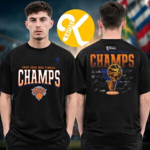 New York Knicks Merch Fanatics Logo 2026 NBA Finals Champions Roster Trophy Unisex T-Shirt