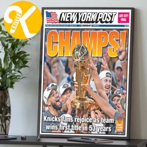 New York Post New York Knicks NBA Finals Champions Newspaper Cover Home Decor Poster Canvas