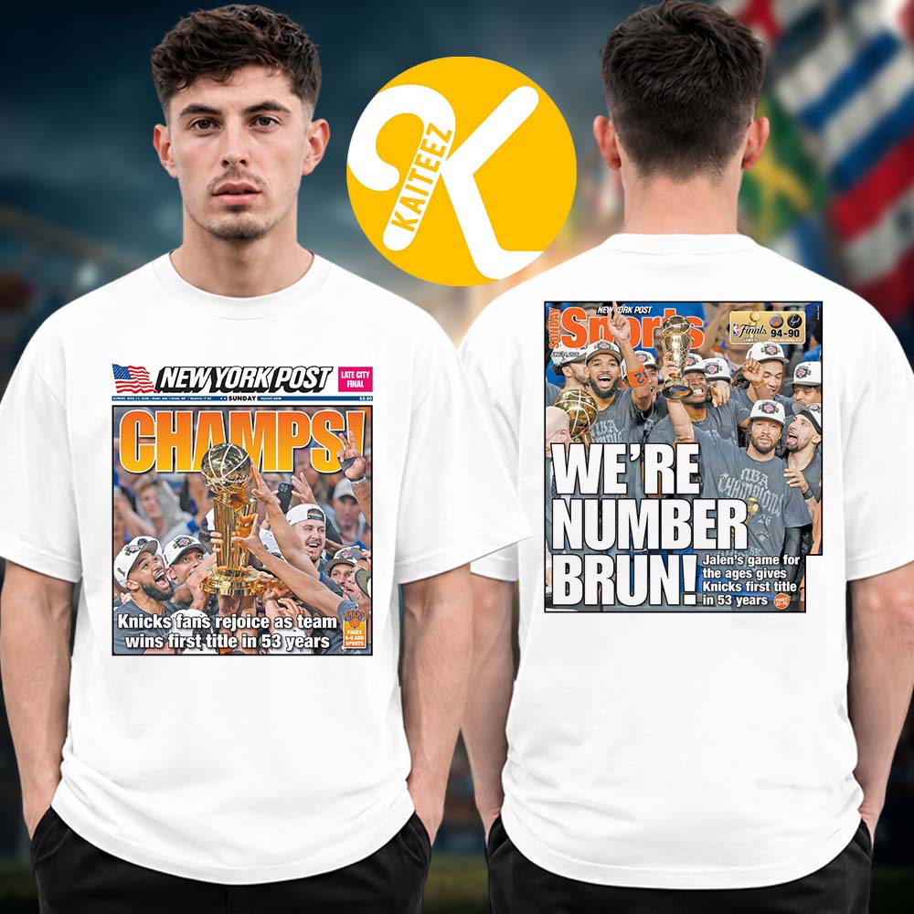 New York Post New York Knicks NBA Finals Champions Newspaper Cover Two Sided Unisex T-Shirt New York Post New York Knicks NBA Finals Champions Newspaper Cover Two Sided Unisex T-Shirt