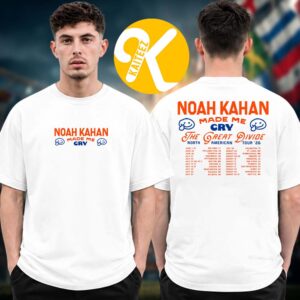 Noah Kahan Merch The Great Divide North American Tour 2026 Made Me Cry Tour Dates Two Sided Unisex T-Shirt