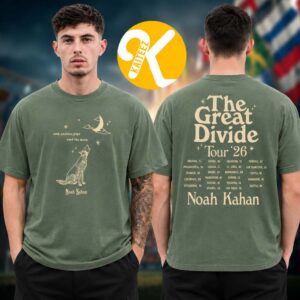 Noah Kahan Merch The Great Divide Tour 2026 Wolf Tour Dates Two Sided Unisex T-Shirt