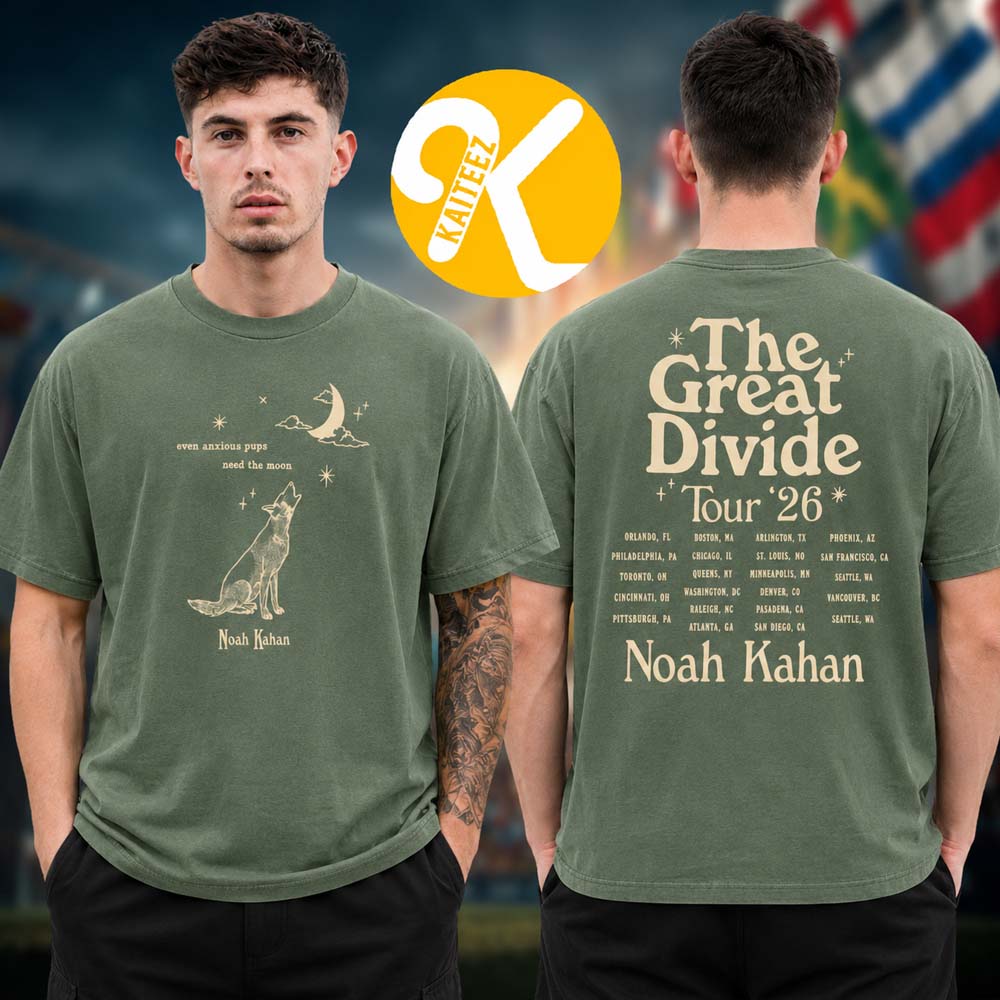 Noah Kahan Merch The Great Divide Tour 2026 Wolf Tour Dates Two Sided Unisex T-Shirt Noah Kahan Merch The Great Divide Tour 2026 Wolf Tour Dates Two Sided Unisex T-Shirt