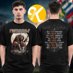 Powerwolf Merch European Summer 2026 Tour Dates Two Sided Unisex T-Shirt