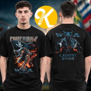 Powerwolf x Wacken 2026 Music Festival Merch In Wacken DE On July 29 August 1 2026 Event Two Sided Unisex T-Shirt