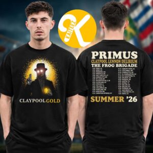 Primus Merch The Clay Pool Gold Tour Summer 2026 Golden Alchemist Tour Dates Two Sided Unisex T-Shirt