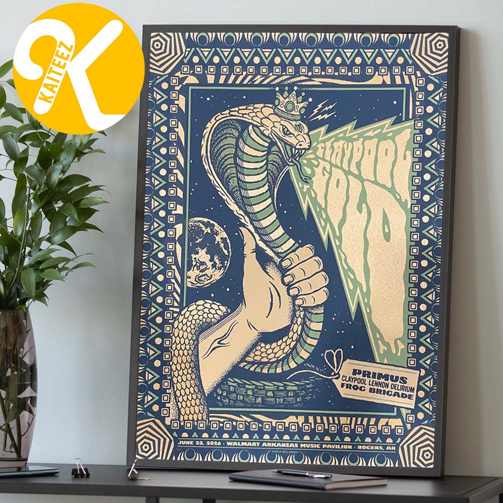 Primus The Clay Pool Gold Tour 2026 At Wallmart Arkansas Music Pavilion In Rogers AR On June 22 2026 Home Decor Poster Canvas Primus The Clay Pool Gold Tour 2026 At Wallmart Arkansas Music Pavilion In Rogers AR On June 22 2026 Home Decor Poster Canvas