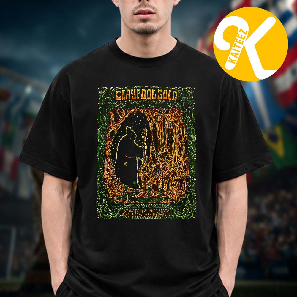 Primus The Claypool Gold Tour 2026 At Tone Pony Summer Stage In Asbury Park NJ On June 13 2026 Unisex T-Shirt Primus The Claypool Gold Tour 2026 At Tone Pony Summer Stage In Asbury Park NJ On June 13 2026 Unisex T-Shirt