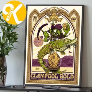 Primus The Claypool Gold Tour 2026 Night 1 At Dillon Amphitheater In Dillon Colorado On June 27 2026 Home Decor Poster Canvas