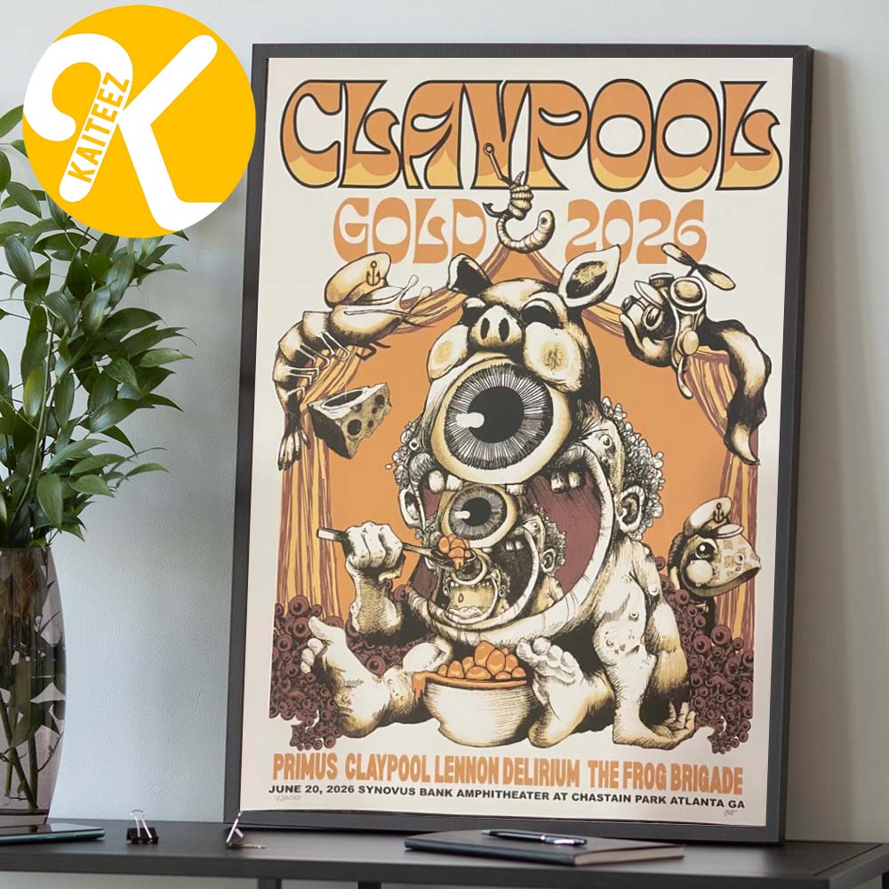 Primus The Claypool Gold Tour 2026 Synovus Bank Amphitheater At Chastain Park In Atlanta GA On June 20 2026 Home Decor Poster Canvas Primus The Claypool Gold Tour 2026 Synovus Bank Amphitheater At Chastain Park In Atlanta GA On June 20 2026 Home Decor Poster Canvas