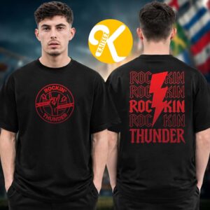 Rockin Thunder Festival 2026 x 22Fresh Rock Thunder Black Logo Two Sided Unisex T-Shirt Rockin Thunder Festival 2026 x 22Fresh Rock Thunder Black Logo Two Sided Unisex T-Shirt