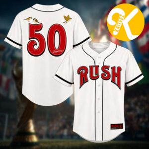 Rush Merch Fifty Something Tour 2026 50 Something Logo Baseball Jersey