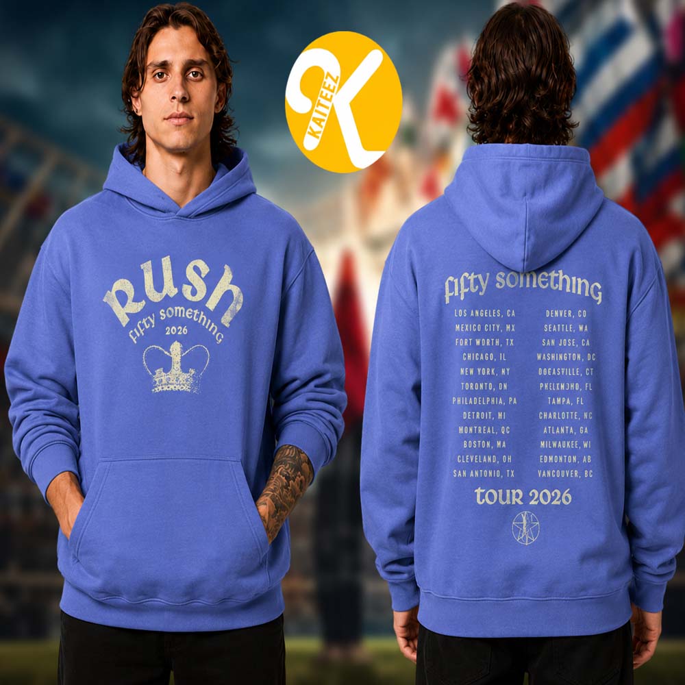 Rush Merch Fifty Something Tour 2026 Kings Summer Light Blue Two Sided Unisex Hoodie Shirt Rush Merch Fifty Something Tour 2026 Kings Summer Light Blue Two Sided Unisex Hoodie Shirt