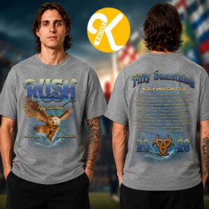 Rush Merch Fifty Something Tour 2026 Owl North America Tour Dates Grey Two Sided Unisex T-Shirt