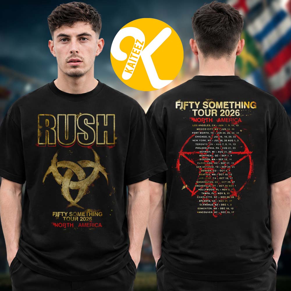 Rush Merch Fifty Something Tour 2026 Stage Logo North America Tour Dates Two Sided Unisex T-Shirt Rush Merch Fifty Something Tour 2026 Stage Logo North America Tour Dates Two Sided Unisex T-Shirt