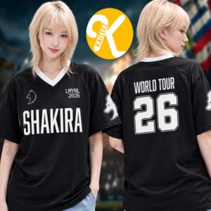 Shakira LMYNL World Tour 2026 Merch Logo V Neck Jersey Shirt
