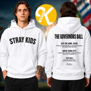 Stray Kids Event Tee Merch At Gov Ball In NYC On June 6 2026 White Unisex Hoodie Shirt