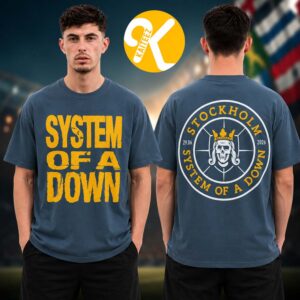 System Of A Down Event Tee Stockholm Sweden On June 29 2026 Indigo Blue Two Sided Unisex T-Shirt