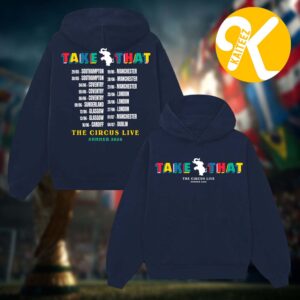 Take That Merch The Circus Live Tour 2026 Logo Tour Dates Navy Unisex Hoodie Shirt