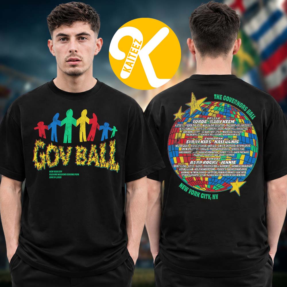 The Governors Ball Festival 2026 Merch Exclusive Tee In New York City On June 5-7 2026 Village Line Up Two Sided Unisex T-Shirt The Governors Ball Festival 2026 Merch Exclusive Tee In New York City On June 5-7 2026 Village Line Up Two Sided Unisex T-Shirt