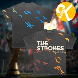 The Strokes Merch Reality Awaits Tour 2026 Collection Allover Birds Unisex T-Shirt
