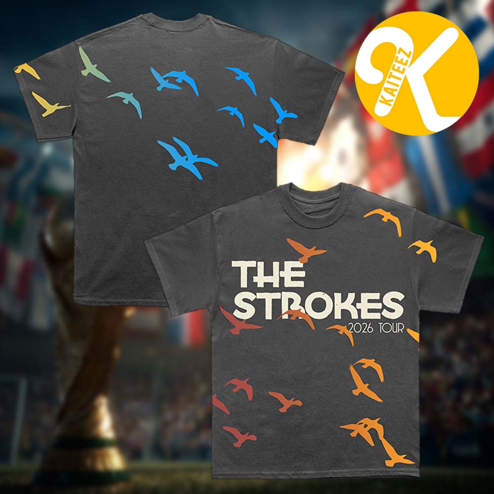 The Strokes Merch Reality Awaits Tour 2026 Collection Allover Birds Unisex T-Shirt The Strokes Merch Reality Awaits Tour 2026 Collection Allover Birds Unisex T-Shirt
