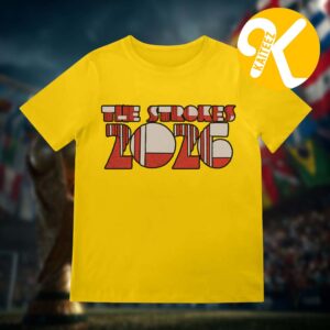The Strokes Merch Reality Awaits Tour 2026 Collection Gold Unisex T-Shirt