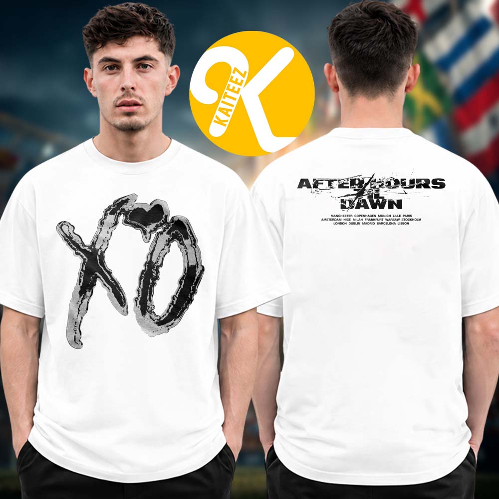The Weeknd The After Hours Til Dawn Tour UK And EU 2026 Merch XO Stadium White Two Sided Unisex T-Shirt The Weeknd The After Hours Til Dawn Tour UK And EU 2026 Merch XO Stadium White Two Sided Unisex T-Shirt